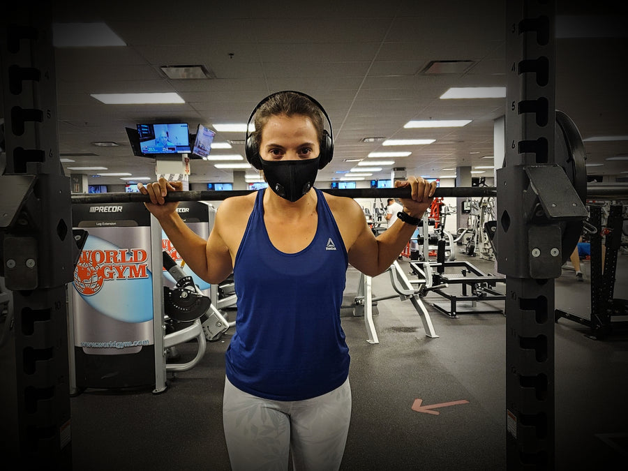 Work out with Mask at World Gym